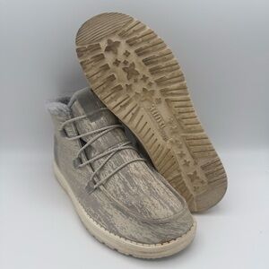 Women’s Hey Dude Lea Fur Grey Slip-On Casual Comfort High Ankle Boots Size 10